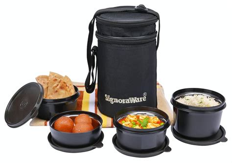 signoraware steel lunch box with bag|signoraware microwave safe lunch box.